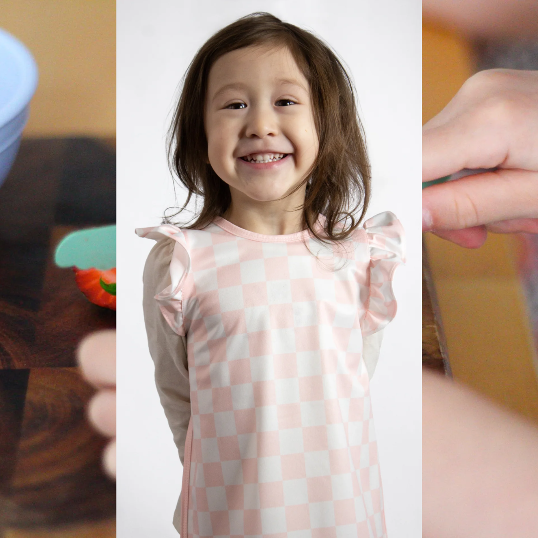 Pretty Pink Checkerboard Flutter Bapron