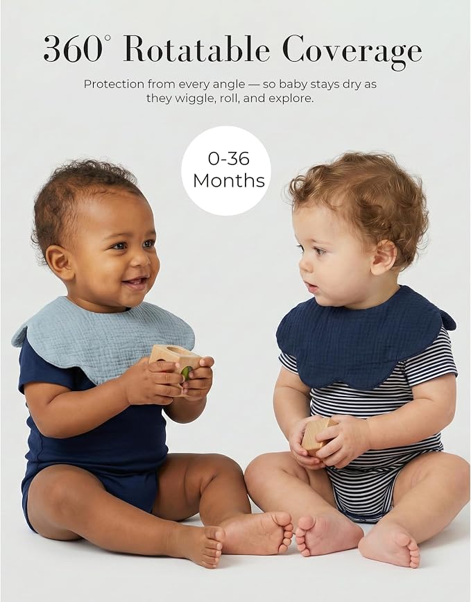MairMore Muslin Baby Bibs, 6 Pack