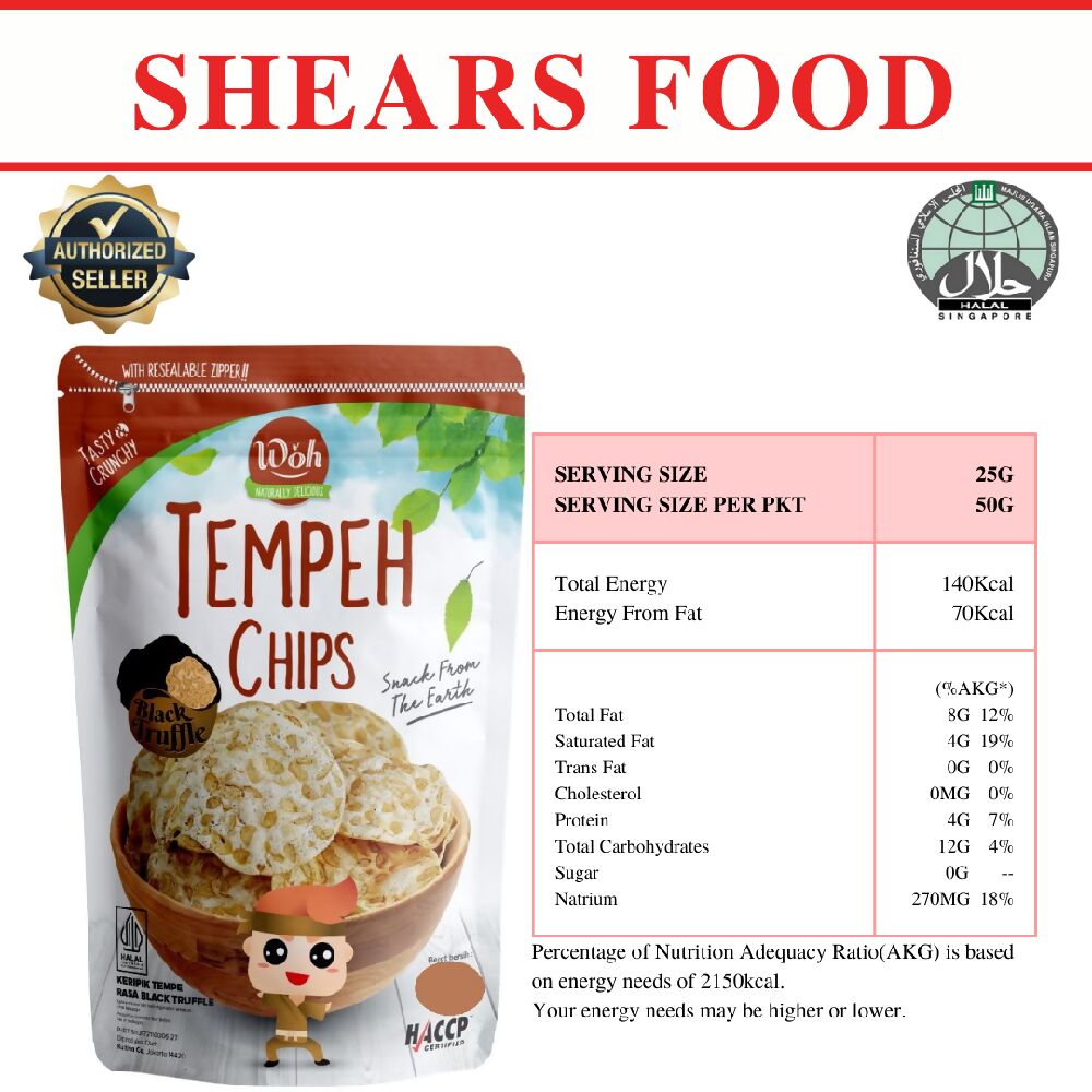 WOH Handcrafted Tempeh Chips WOH Tempe Chips by Shears 50gms