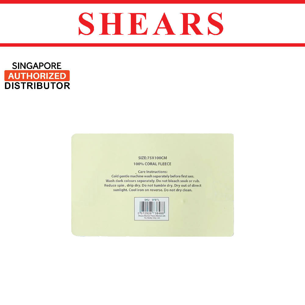 Shears Blanket Fleece Blanket with Toy Buddy Grey Lion - WERONE