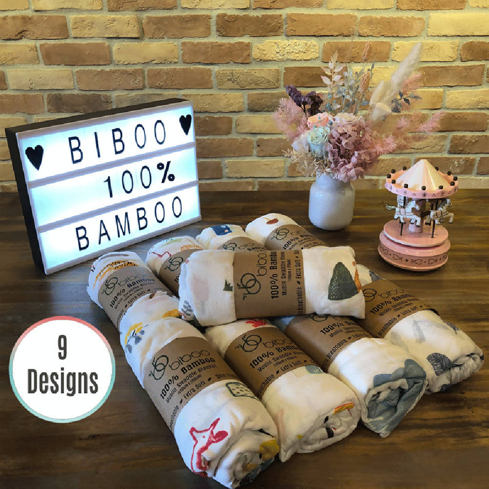 100% Bamboo Muslin Swaddles By BIBOO - WERONE