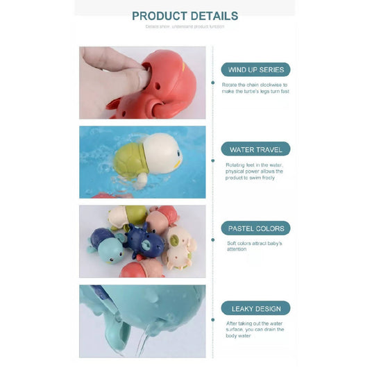 Shears Baby Toy Toddler Bath Toy SWIMMING TURTLE PINK - WERONE