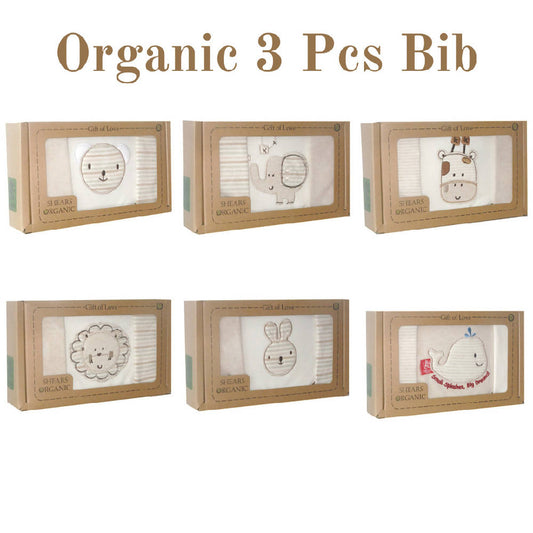 Shears Organic Bib Scarf Bib Organic 3 Pcs Gift Set Whale SOGBW - WERONE