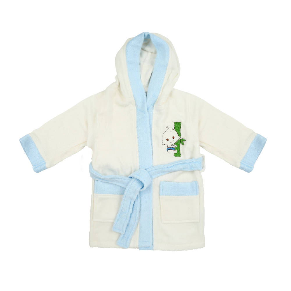 Bebe Bamboo Bathrobe - White/Blue (3-5YRS) - WERONE