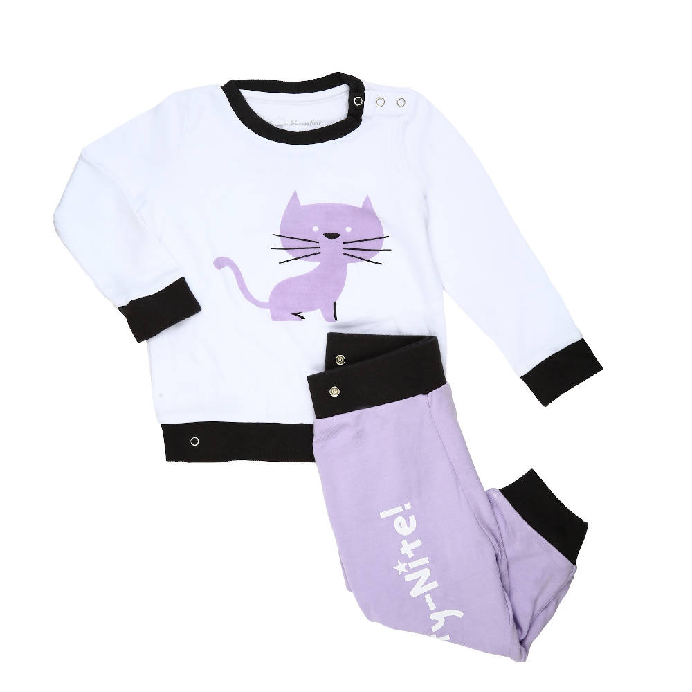 Bamboo Snap Waist Pyjamas - Cat - WERONE