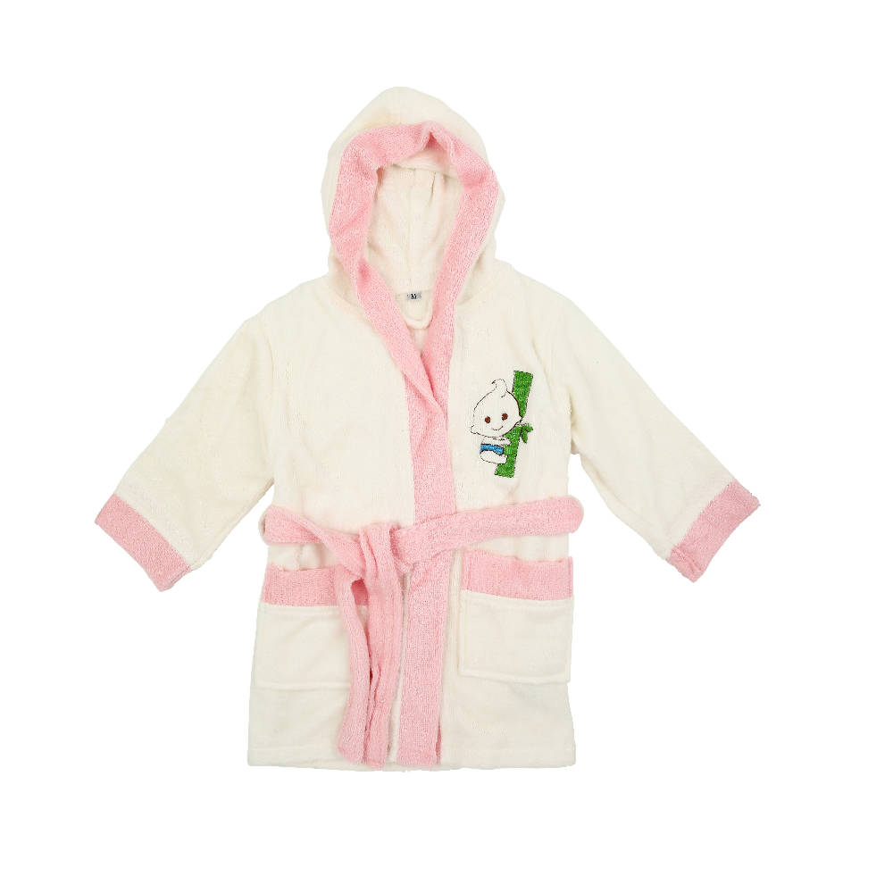 Bebe Bamboo Bathrobe - White/Pink (3-5YRS) - WERONE