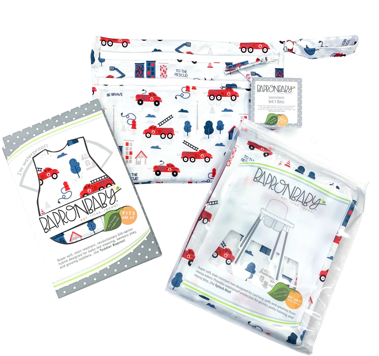 Be Brave - Firefighter - Waterproof Wet Bag (For mealtime, on-the-go, and more!) - WERONE