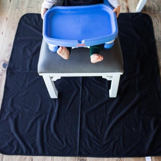 Black Splash Mat - A Waterproof Catch-All for Highchair Spills and More! - WERONE