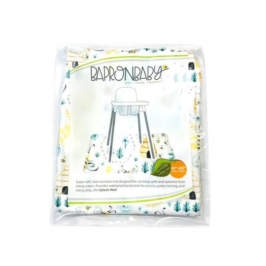 Busy Bees Splash Mat - A Waterproof Catch-All for Highchair Spills and More! - WERONE