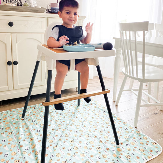 Cookies and Milk Splash Mat - A Waterproof Catch-All for Highchair Spills - WERONE