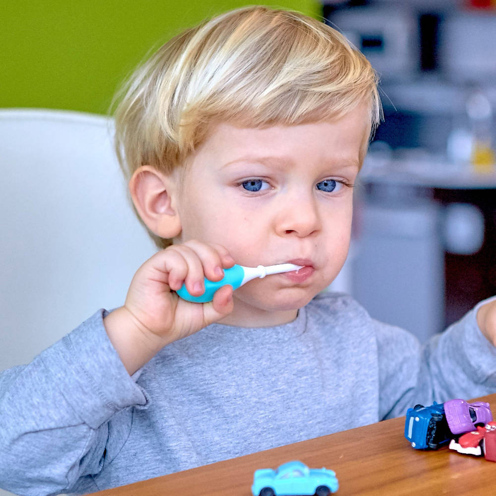 Marcus & Marcus Palm Grasp Toddler Training Toothbrush - Blue - WERONE