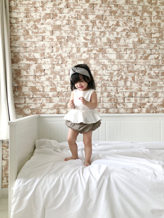 Audrey Peplum Top - Pearl White - WERONE