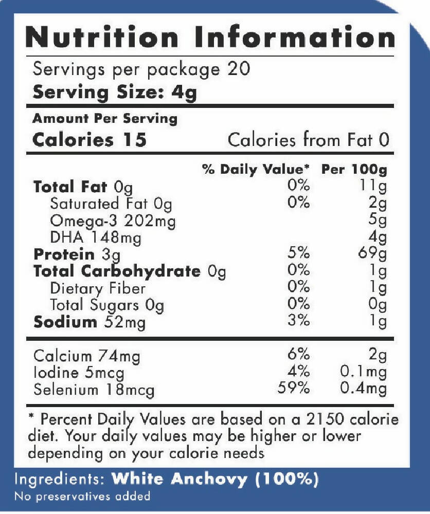 Crystal of the Sea - (20GR / 80GR) SFA Certified White Anchovy Food Powder / Whitebait Powder - WERONE