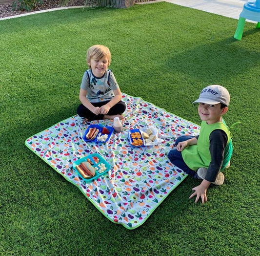 Market Fresh Produce Splash Mat - A Waterproof Catch-All for Highchair Spills - WERONE