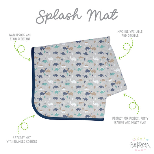 Desert Dinos Splash Mat - A Waterproof Catch-All for Highchair Spills and More! - WERONE