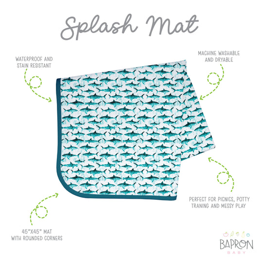 Shark Attack Splash Mat - A Waterproof Catch-All for Highchair Spills - WERONE