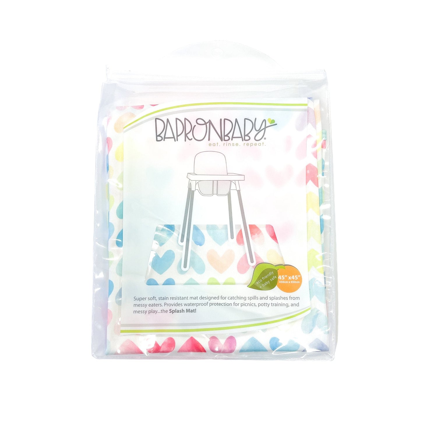 Sweethearts Splash Mat - A Waterproof Catch-All for Highchair Spills and More! - WERONE