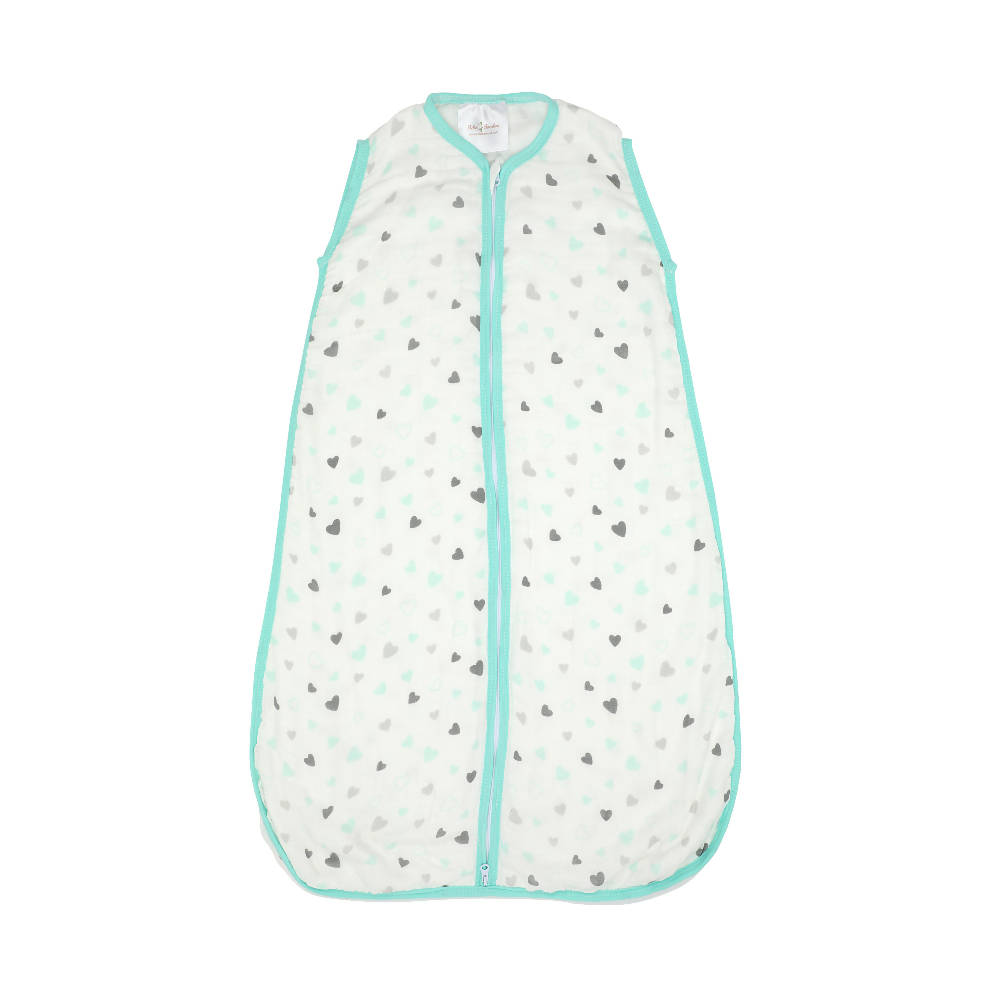 Bebe Bamboo Muslin Sleeping Bag - Hearts Size M - WERONE