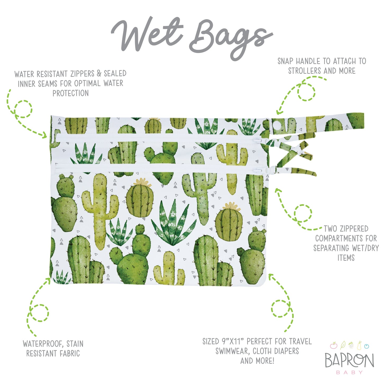 Desert Cactus - Waterproof Wet Bag (For mealtime, on-the-go, and more!) - WERONE