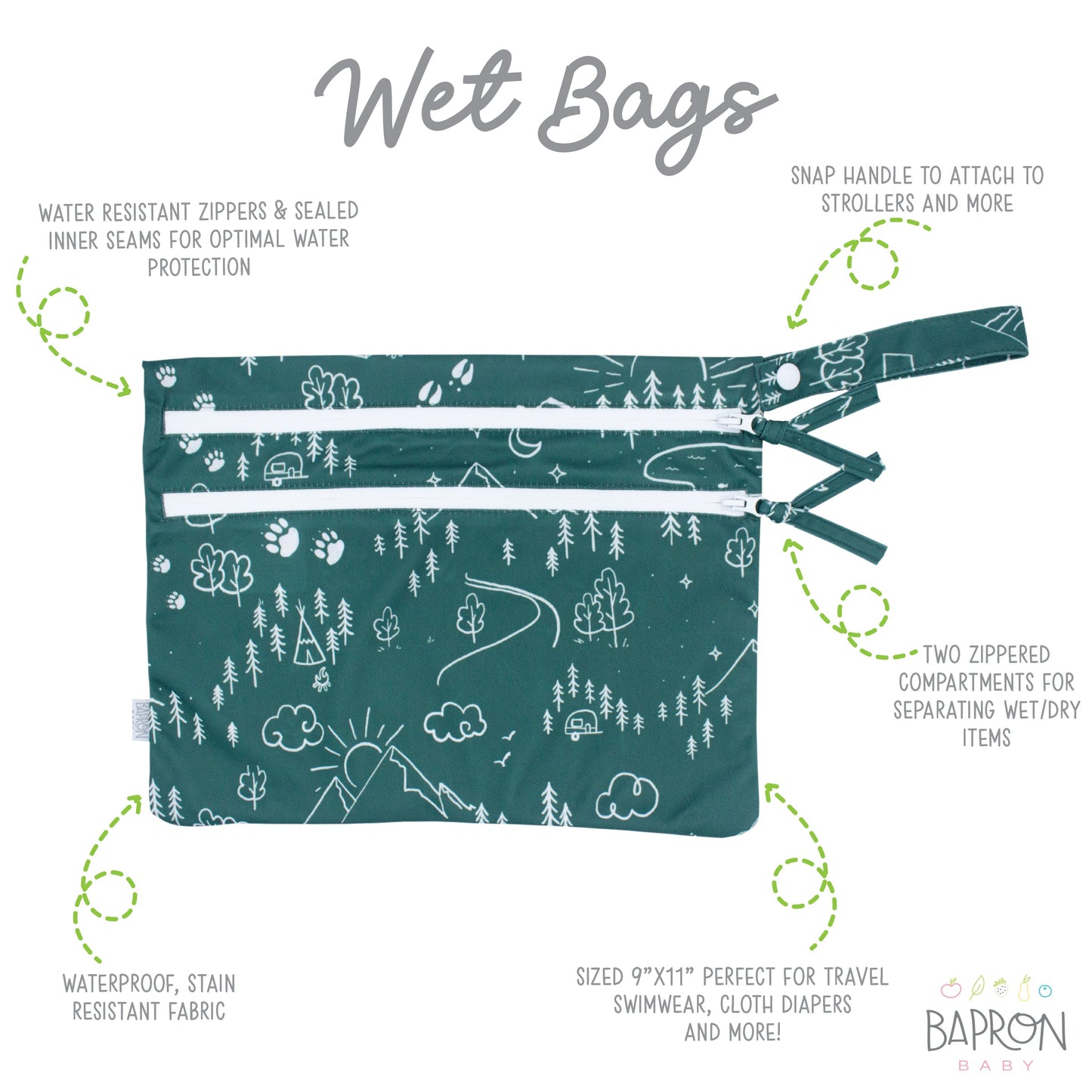 Pine Forest - Waterproof Wet Bag (For mealtime, on-the-go, and more!) - WERONE