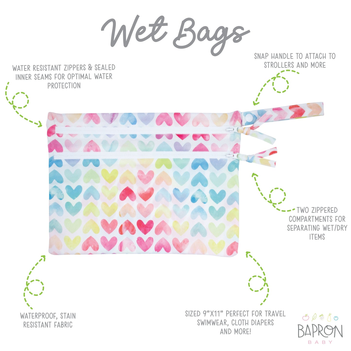 Sweethearts - Waterproof Wet Bag (For mealtime, on-the-go, and more!) - WERONE