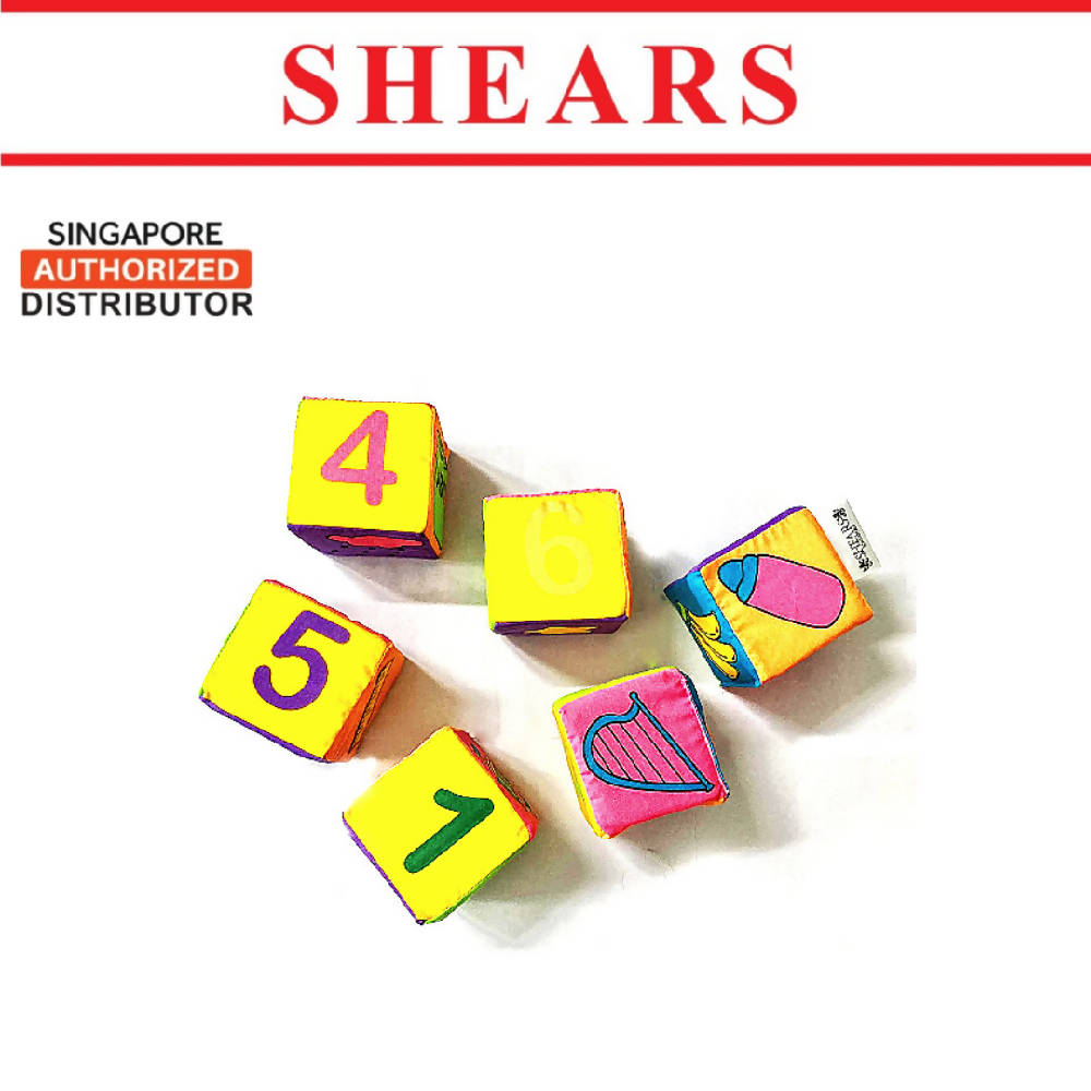 Shears Baby Soft Toy Toddler Rattle Blocks 6 Pcs Set - WERONE