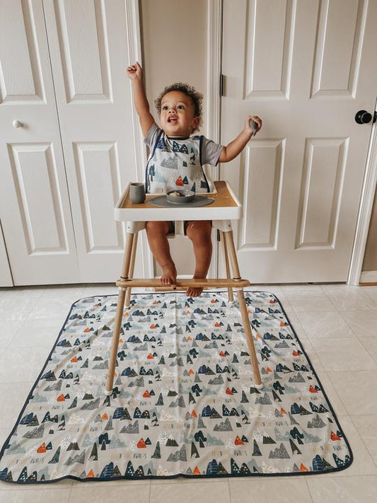 Adventure Awaits Splash Mat - A Waterproof Catch-All for Highchair Spills and More! - WERONE