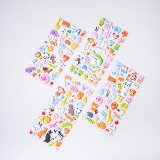 Animal Puffy Stickers A (Set of 4) - WERONE