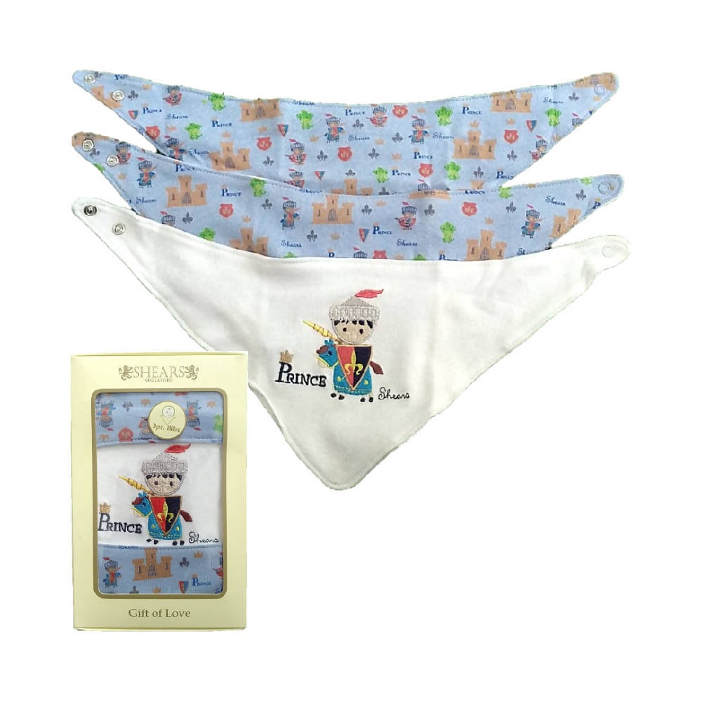 Shears Bib Exclusive Baby Bib 3 Pcs Set Blue Prince SEBBP - WERONE
