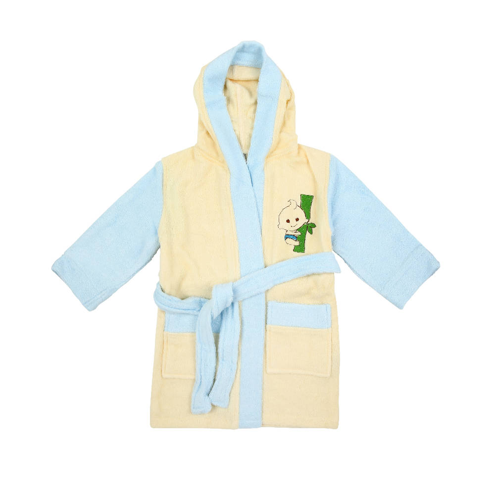 Bebe Bamboo Bathrobe - Yellow/Blue (0-2YRS) - WERONE