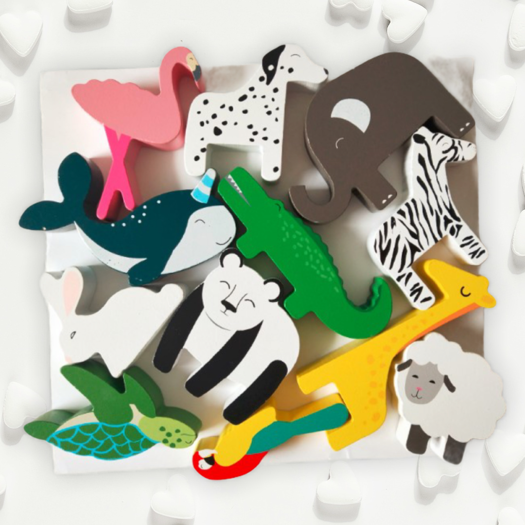 Wooden Animals & Stacker "ZOO" Set - WERONE