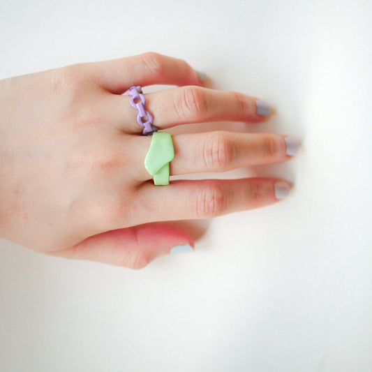 Colourblock Statement Rings - WERONE