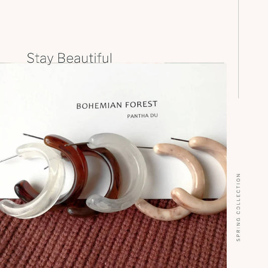 Boho Caramel Brown Hoop Earrings - WERONE