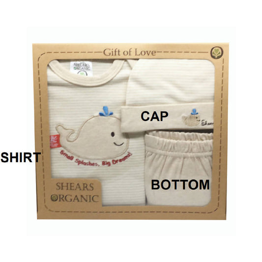 Shears Gift Set Organic 3 PCS Clothing GiftSet Whale SGO3CPCW - WERONE