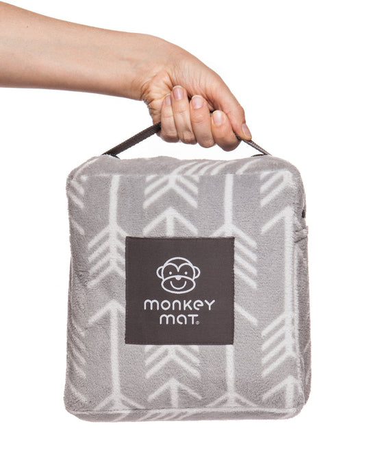 NEW ARRIVAL Plush Monkey Mat - Gray Arrow Print