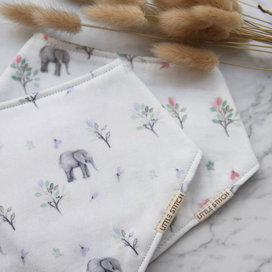 Little Stitch Double Gauze Elephant Bibdana - WERONE