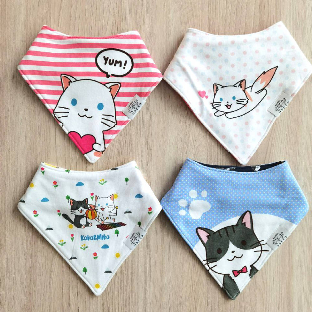 Koko & Miko - 100% Cotton High-Grade Bandana Reversible Bibs - WERONE
