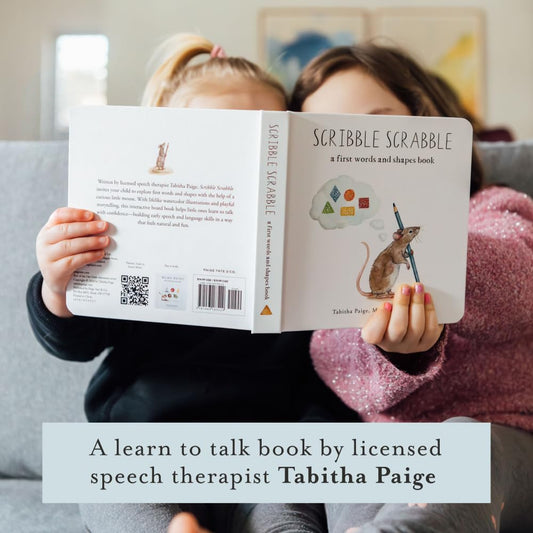 Scribble Scrabble: A Board Book of First Words and Shapes for Growing Minds