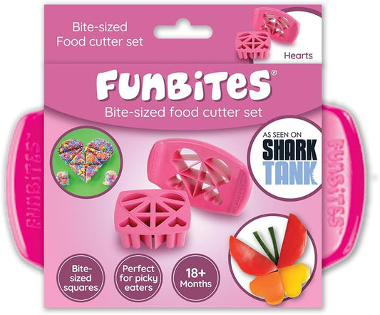 FUNBITES® Heart Food Cutter – Bite-Size Heart Sandwich Cutter for Kids | BPA-Free | Dishwasher Safe