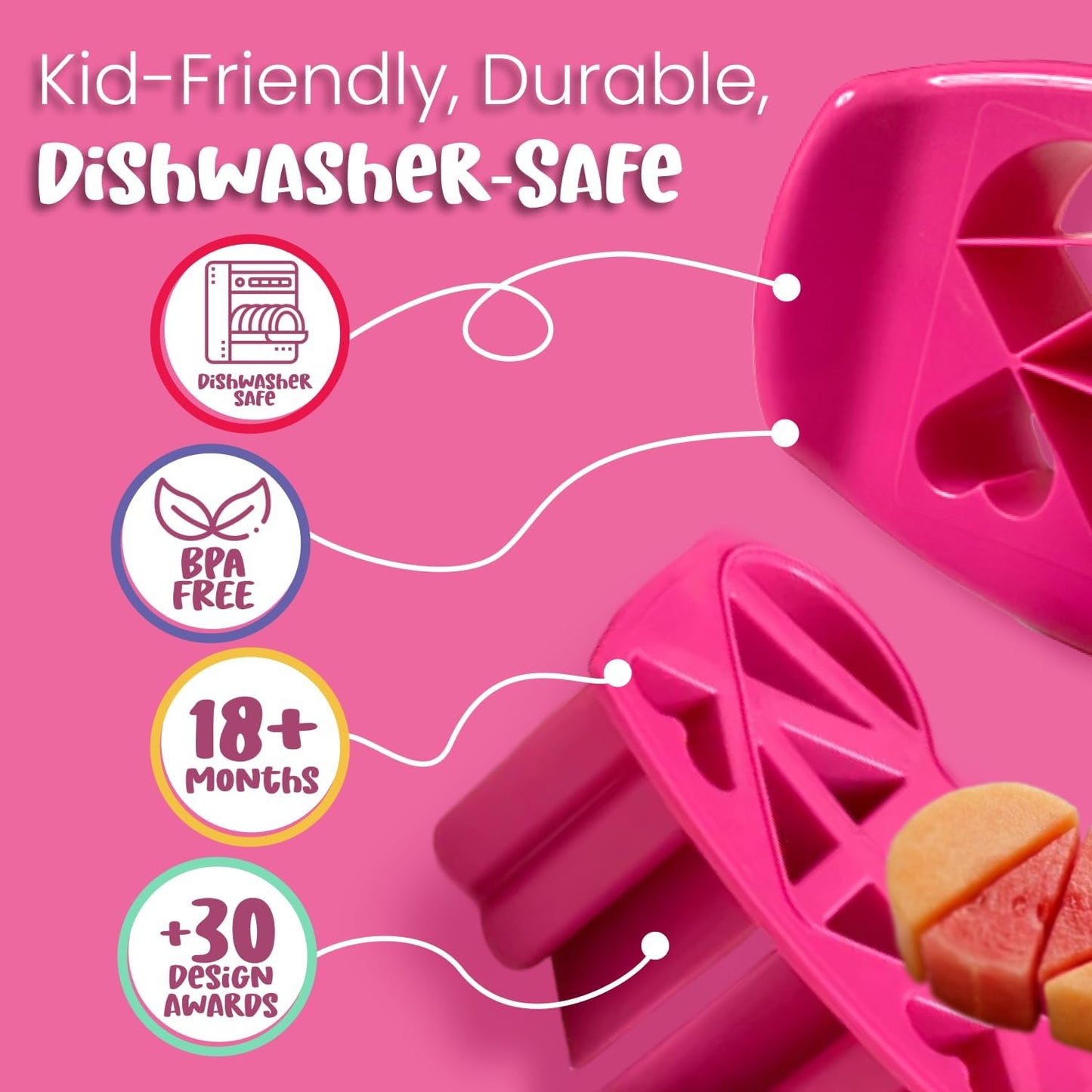 FUNBITES® Heart Food Cutter – Bite-Size Heart Sandwich Cutter for Kids | BPA-Free | Dishwasher Safe