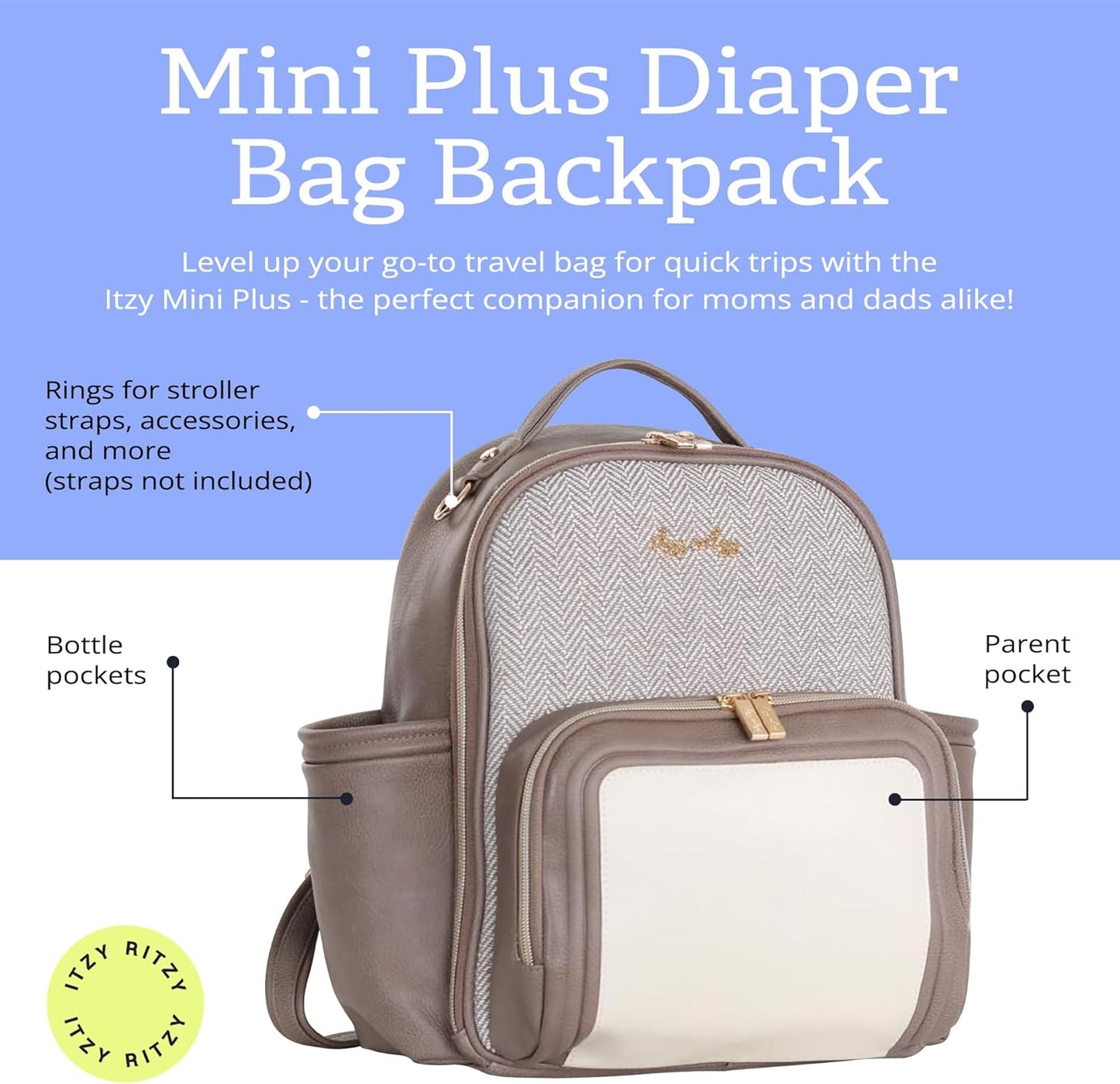 Itzy Ritzy Unisex Baby Mini Plus Diaper Bag