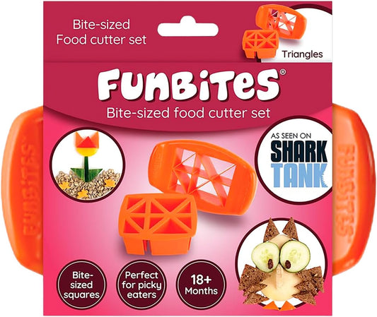 FUNBITES® Triangle Food Cutter – Bite-Size Triangle Sandwich Cutter for Kids | BPA-Free | Dishwasher Safe