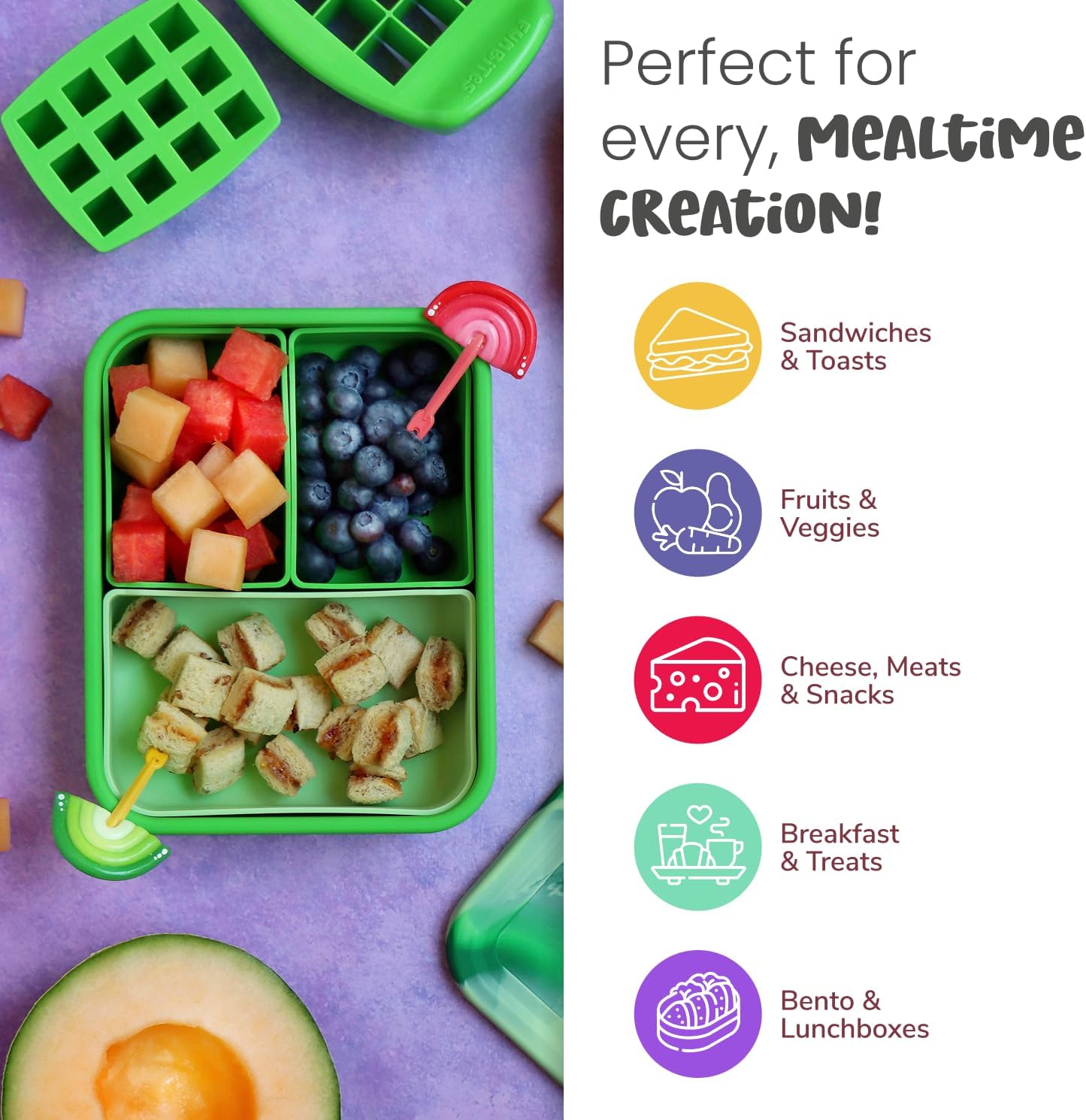 FUNBITES® Heart Food Cutter – Bite-Size Heart Sandwich Cutter for Kids | BPA-Free | Dishwasher Safe
