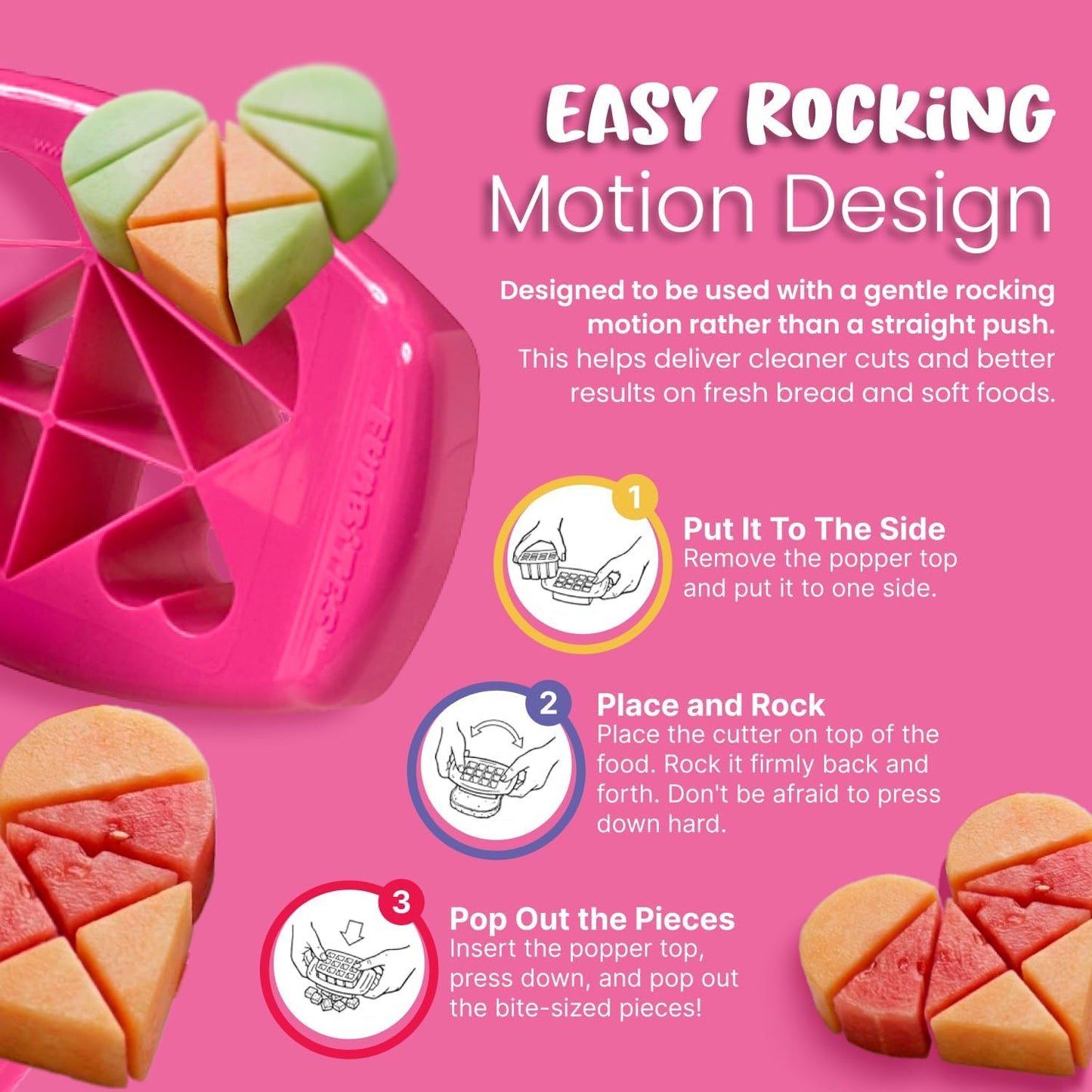 FUNBITES® Heart Food Cutter – Bite-Size Heart Sandwich Cutter for Kids | BPA-Free | Dishwasher Safe
