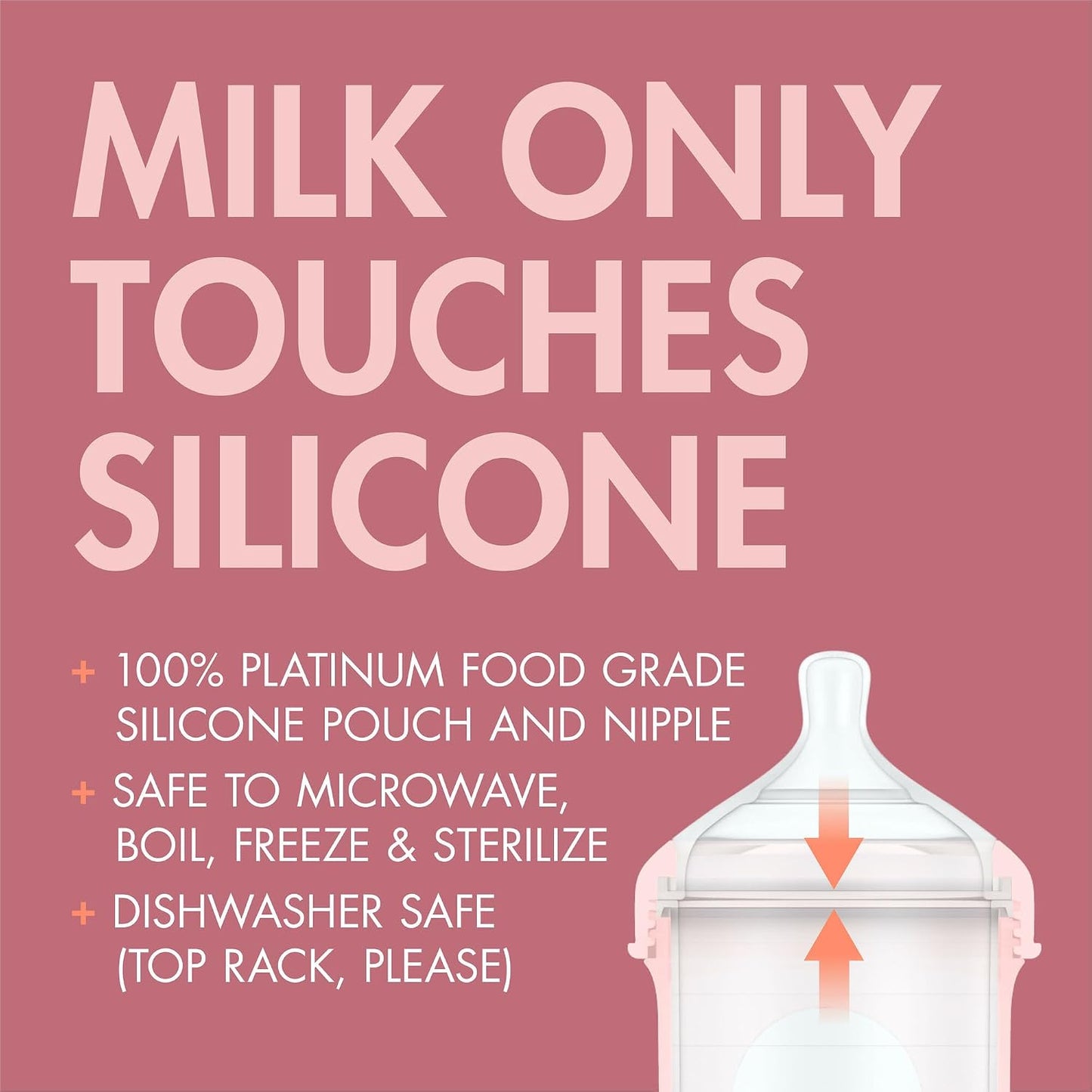 Boon NURSH SILICONE POUCH BOTTLE 8oz (Pack of 3)
