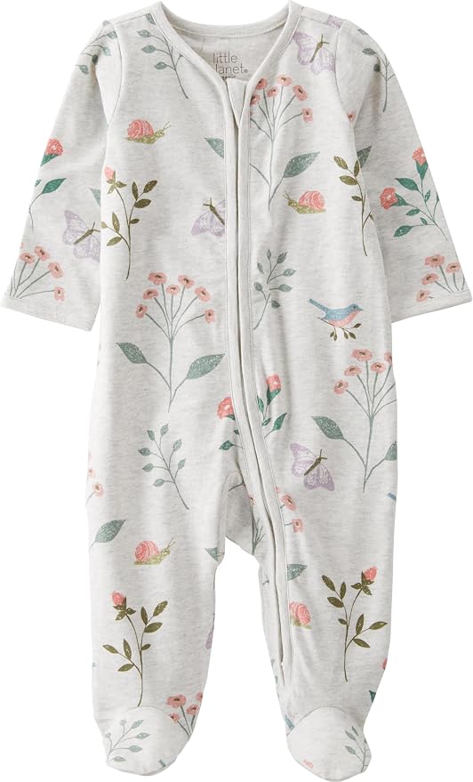 little planet by carter's Baby Girl Organic Cotton Sleep & Play Pajama