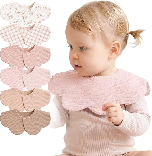 MairMore Muslin Baby Bibs, 6 Pack