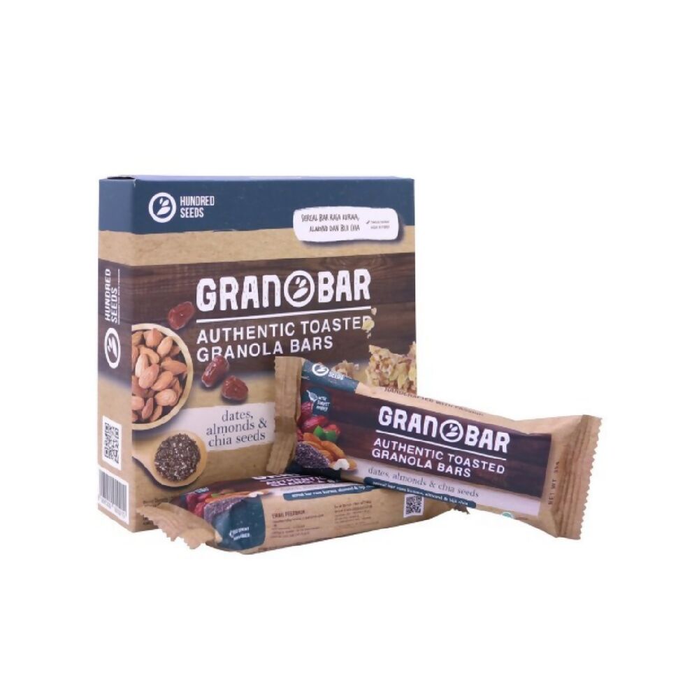 Hundred Seeds Granobar Box of 5 Ideal Cereal Bar for Breakfast by Shears