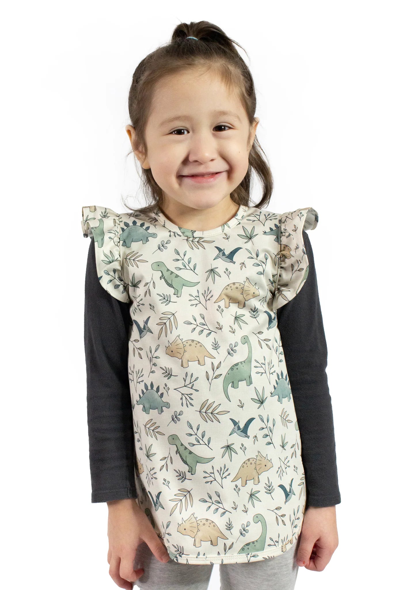 Foliage Dinos Flutter Bapron – Baby Bib Apron Singapore