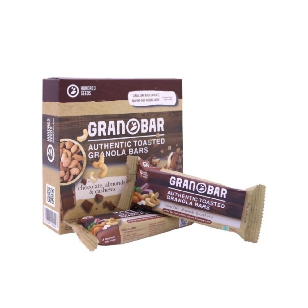 Hundred Seeds Granobar Box of 5 Ideal Cereal Bar for Breakfast by Shears